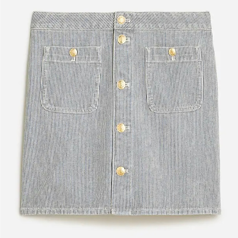 JCrew Striped Denim Mini Skirt - Picture 3 of 8